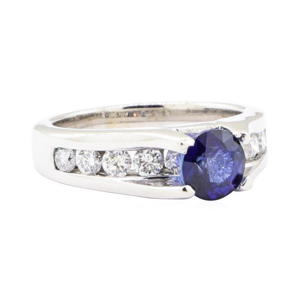 2.05 ctw Sapphire and Diamond Ring - 14KT White Gold