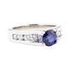 Image 1 : 2.05 ctw Sapphire and Diamond Ring - 14KT White Gold