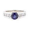 Image 2 : 2.05 ctw Sapphire and Diamond Ring - 14KT White Gold