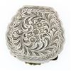 Image 3 : Antique Detailed Enamel Painting Engraved Silver Makeup Powder Shell Shape Box