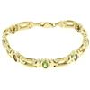 Image 1 : 14K Yellow Gold 7" Fancy Link 2.0 ctw Genuine Bezel Oval Multi Gemstone Bracelet