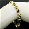 Image 3 : 14K Yellow Gold 7" Fancy Link 2.0 ctw Genuine Bezel Oval Multi Gemstone Bracelet