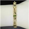 Image 4 : 14K Yellow Gold 7" Fancy Link 2.0 ctw Genuine Bezel Oval Multi Gemstone Bracelet