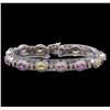 Image 1 : 14KT White Gold 6.67 ctw Multicolor Sapphire and Diamond Bracelet