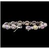 Image 3 : 14KT White Gold 6.67 ctw Multicolor Sapphire and Diamond Bracelet