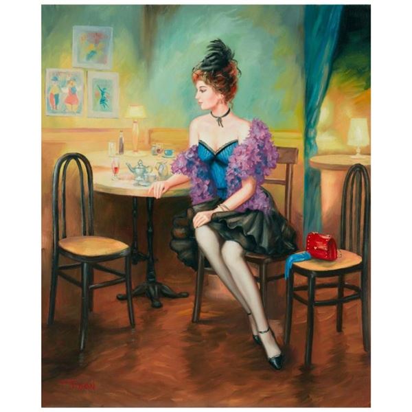 Taras Sidan, "Dinner" Hand Signed Limited Edition Giclee on Canvas with Letter o