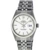 Image 2 : Rolex Mens Stainless Steel 36MM Silver Index Oyster Perpetual Datejust Wristwatc