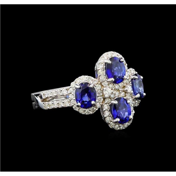 14KT White Gold 1.90 ctw Sapphire and Diamond Ring