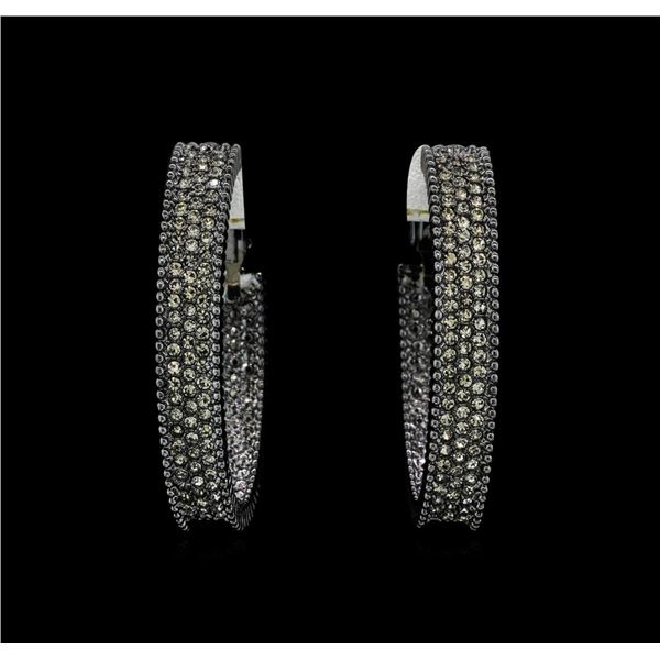 6x38mm Crystal Hoop Earrings - Black Rhodium