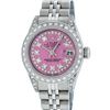 Image 2 : Rolex Ladies Stainless Steel 26MM Pink String Diamond Lugs Datejust Wristwatch