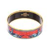 Image 1 : Hermes Orange Multicolor Enamel Gold Plated Duck Bangle Bracelet