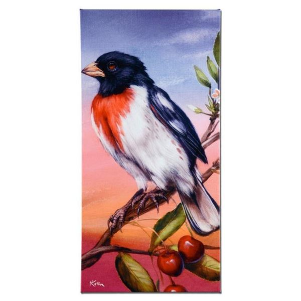 "Rose Breasted Grosbeak" Limited Edition Giclee on Canvas by Martin Katon, Numbe