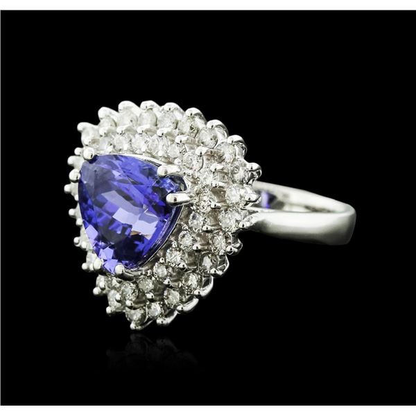 14KT White Gold 4.94 ctw Tanzanite and Diamond Ring