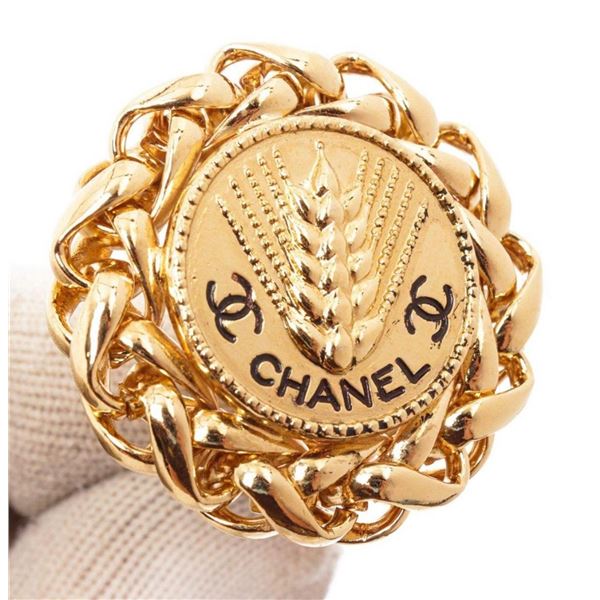 Chanel Gold Large Braided Earrings