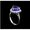 Image 4 : 14KT White Gold 6.78 ctw Tanzanite and Diamond Ring