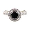 Image 1 : 2.40 ctw Black Diamond and Diamond Ring - 14KT White Gold