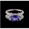 Image 2 : 1.98 ctw Tanzanite and Diamond Ring - 14KT White Gold