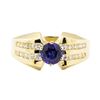 Image 2 : 1.47 ctw Blue Sapphire And Diamond Ring - 14KT Yellow Gold