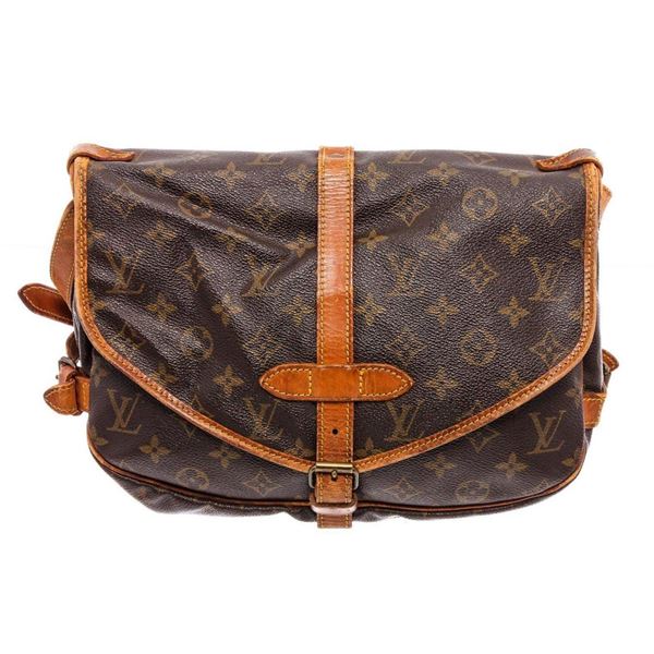 Louis Vuitton Monogram Canvas Leather Saumur 28 Bag