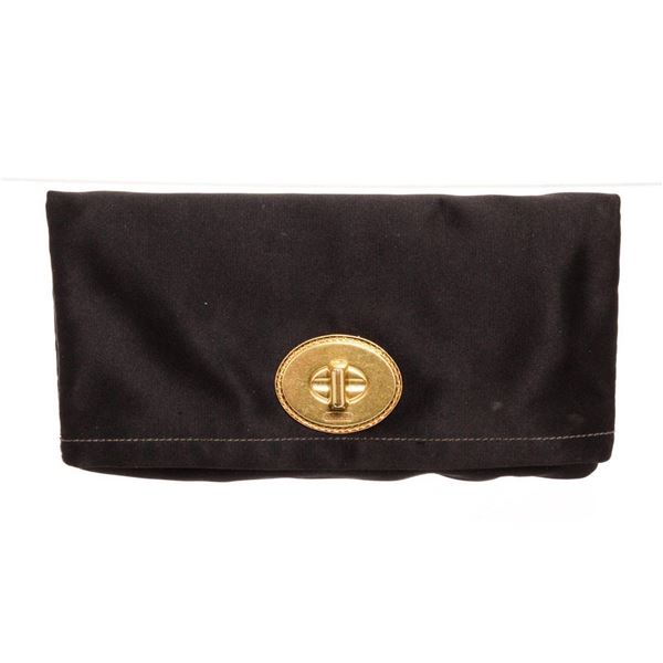 Coach Black Satin Amanda Clutch