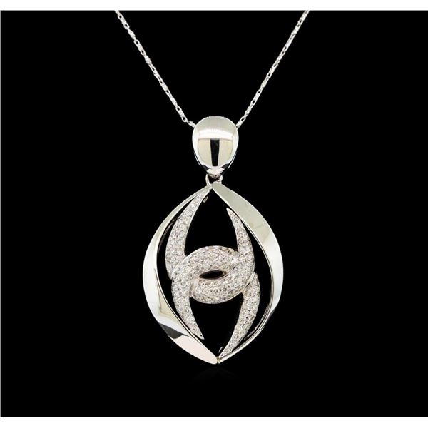 14KT White Gold 1.40 ctw Diamond Pendant With Chain