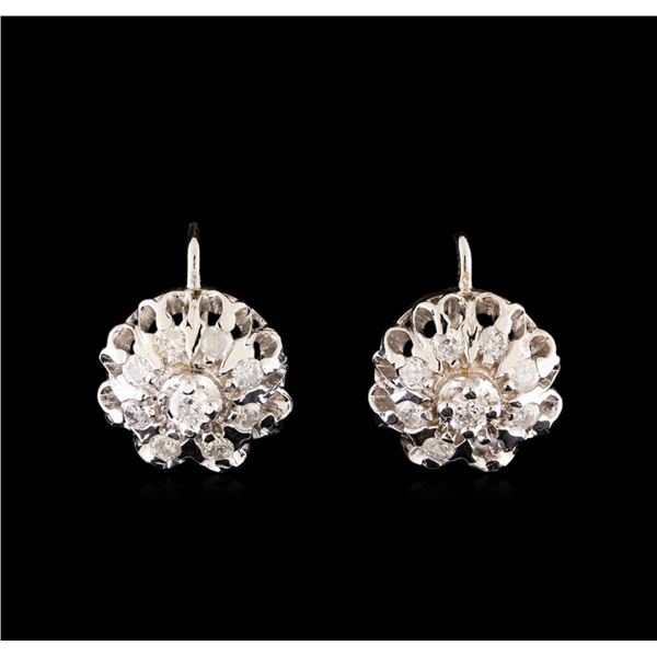 14KT White Gold 1.10 ctw Diamond Earrings