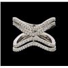 Image 2 : 14KT White Gold 0.71 ctw Diamond Ring