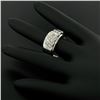 Image 3 : Men's 14k White Gold 1.00 ctw Round Diamond Diagonal Channel WIDE BOLD Band Ring