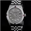 Image 1 : Rolex Mens Stainless Steel Gray Diamond & Ruby Oyster Perpetual Datejust Wristwa