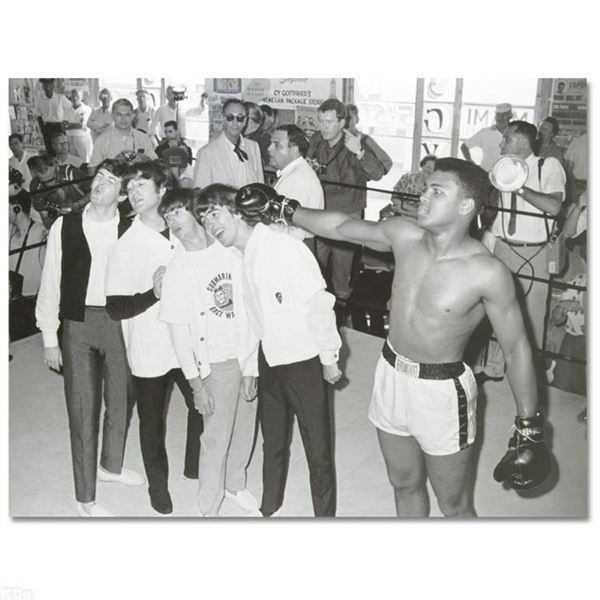 "Muhammad Ali Punching The Beatles" Licensed Photograph of Heavyweight Champ Muh