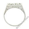 Image 5 : Vintage Platinum 0.52 ctw Dual Transitional Cut Diamond Hand Engraved Band Ring