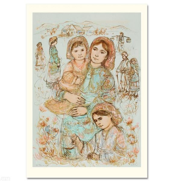 "Family in the Field" Limited Edition Lithograph by Edna Hibel (1917-2014), Numb