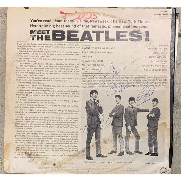 Signed Beatles Meet The Beatles Album Cover