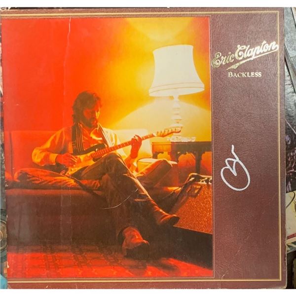 Signed Eric Clapton , Backless Album Cover