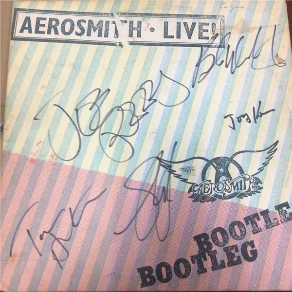 Signed Aerosmith Live Bootleg Album Cover