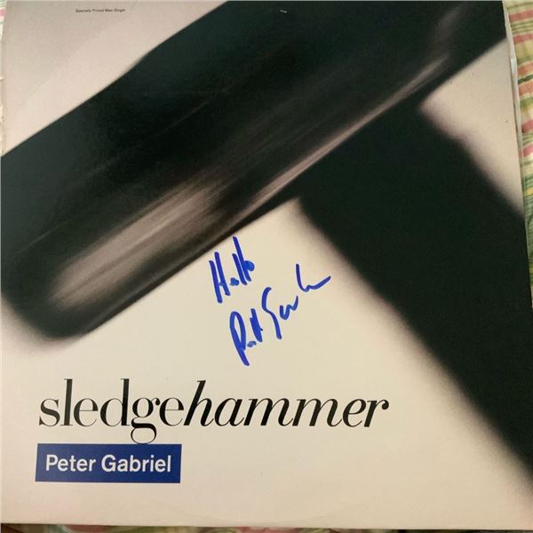 Signed Peter Gabriel Sledgehammer Album Cover