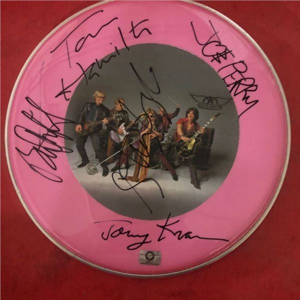 Signed Aerosmith Drumhead