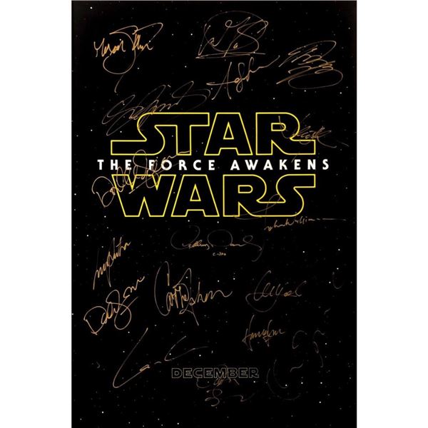 Signed Star Wars: The Force Awakens Movie Poster