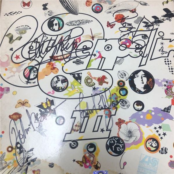 Signed Led Zeppelin III Album Cover