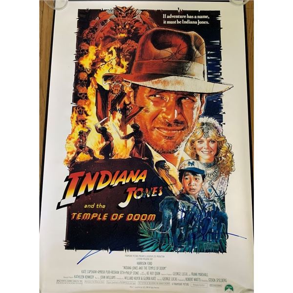 Signed  Indiana Jones & The Temple Of Doom Movie Poster