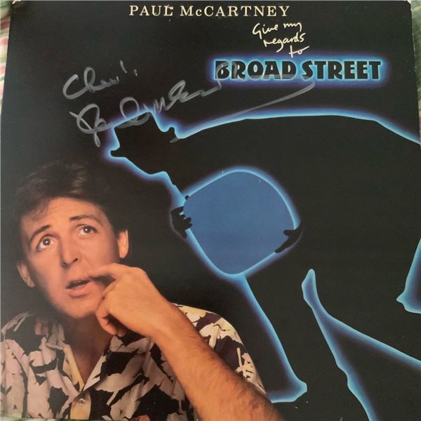 Signed Paul McCartney Give My Regards to Broad Street Album Cover