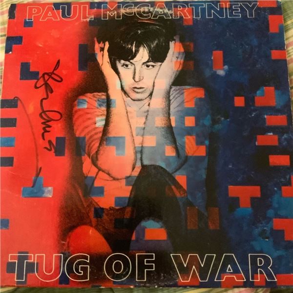 Signed Paul McCartney Tug Of War Album Cover