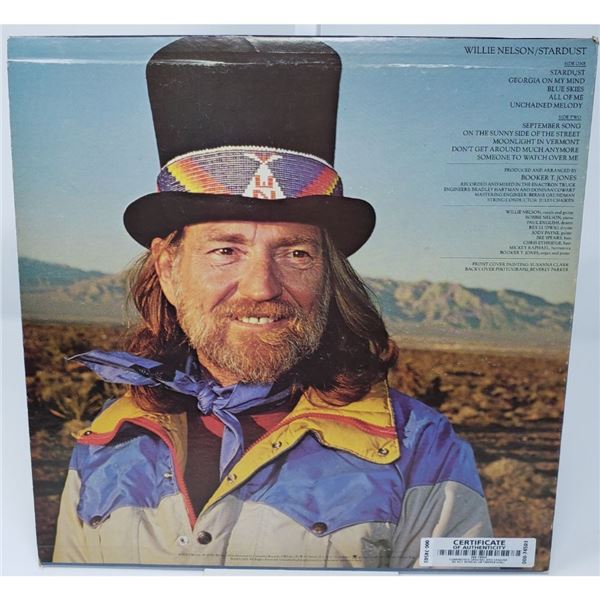 Signed Willie Nelson Stardust Album Cover