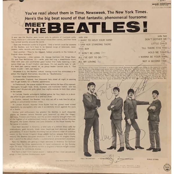 Signed Meet The Beatles Album Cover