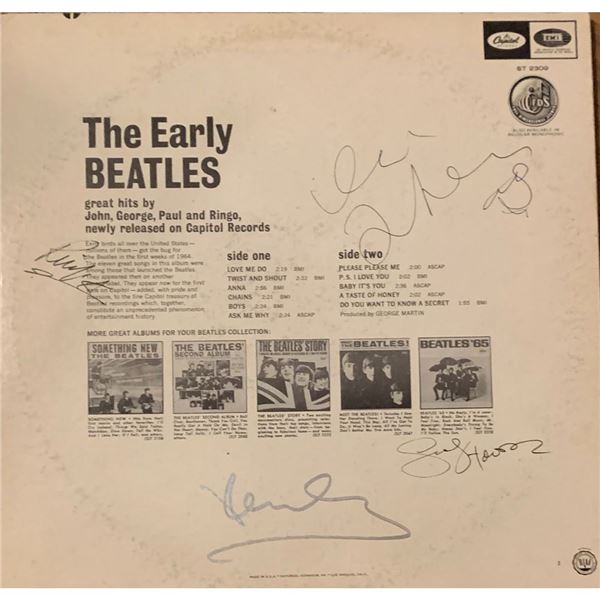 Signed Beatles The Early Beatles Album Cover