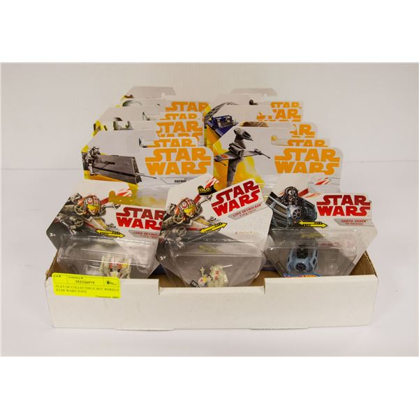 FLAT OF COLLECTIBLE HOT WHEELS STAR WARS TOYS