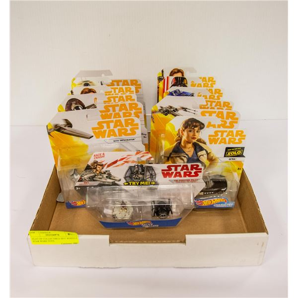 FLAT OF COLLECTIBLE HOT WHEELS STAR WARS TOYS