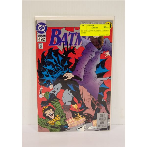 DC BATMAN 492 PLATINUM EDITION COMIC