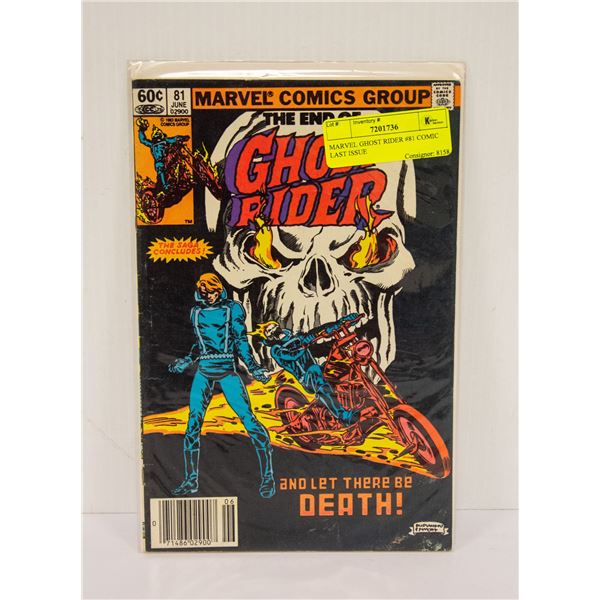 MARVEL GHOST RIDER #81 COMIC LAST ISSUE
