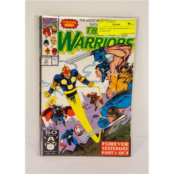 MARVEL THE NEW WARRIORS #11-15 COMICS SET
